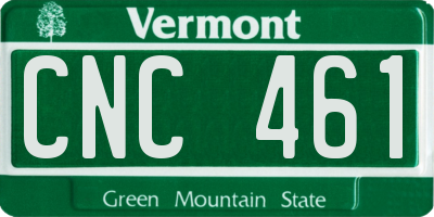 VT license plate CNC461