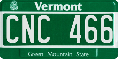 VT license plate CNC466