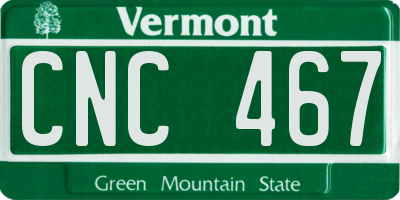 VT license plate CNC467