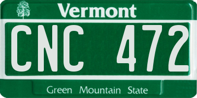 VT license plate CNC472