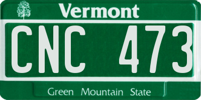 VT license plate CNC473