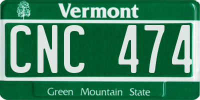VT license plate CNC474