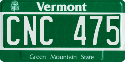 VT license plate CNC475