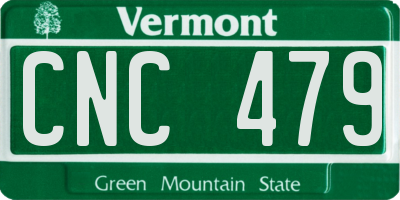 VT license plate CNC479