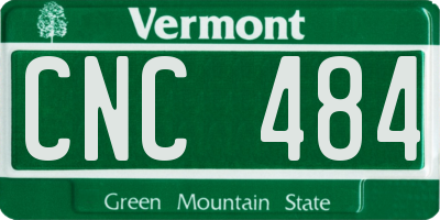 VT license plate CNC484