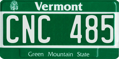 VT license plate CNC485