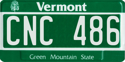 VT license plate CNC486