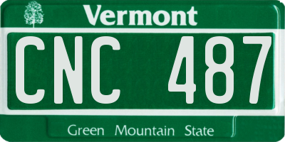 VT license plate CNC487