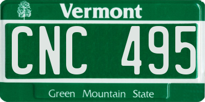 VT license plate CNC495