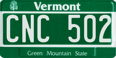 VT license plate CNC502