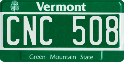 VT license plate CNC508