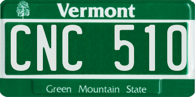 VT license plate CNC510