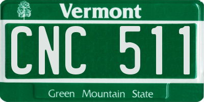 VT license plate CNC511