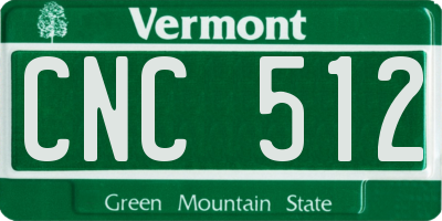 VT license plate CNC512