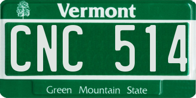 VT license plate CNC514