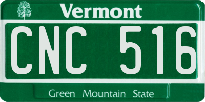 VT license plate CNC516