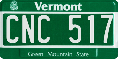 VT license plate CNC517