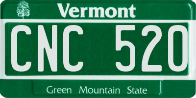 VT license plate CNC520
