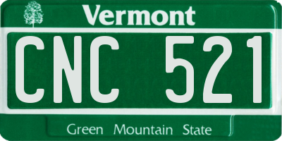 VT license plate CNC521