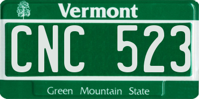 VT license plate CNC523