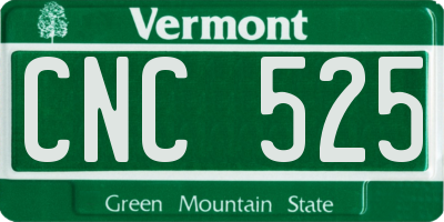VT license plate CNC525