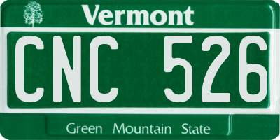 VT license plate CNC526