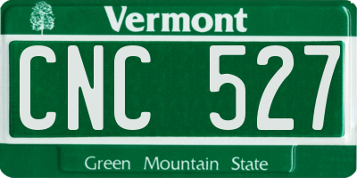 VT license plate CNC527