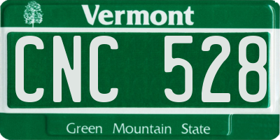 VT license plate CNC528