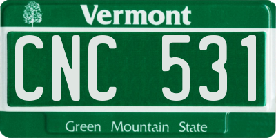 VT license plate CNC531
