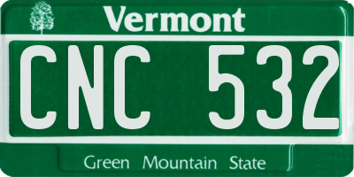 VT license plate CNC532