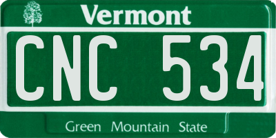 VT license plate CNC534