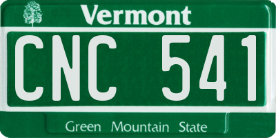 VT license plate CNC541