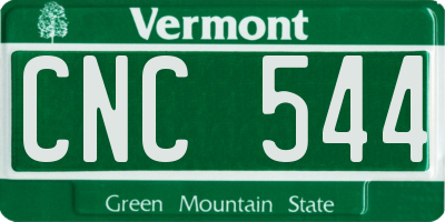 VT license plate CNC544