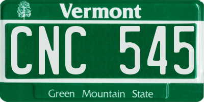 VT license plate CNC545