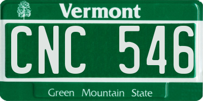VT license plate CNC546
