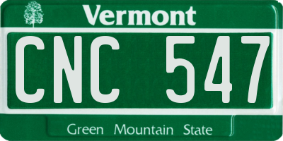 VT license plate CNC547