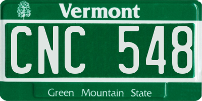 VT license plate CNC548