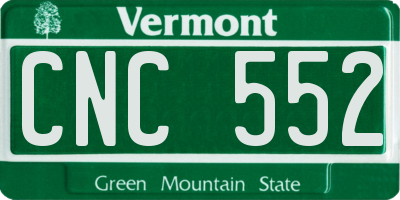 VT license plate CNC552