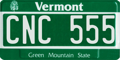 VT license plate CNC555