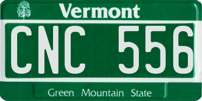 VT license plate CNC556