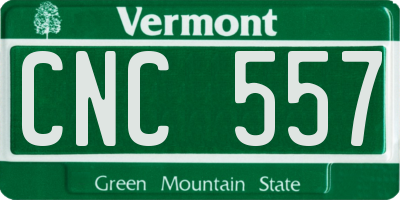VT license plate CNC557