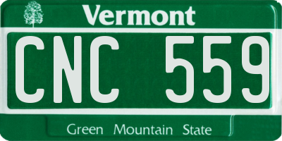 VT license plate CNC559