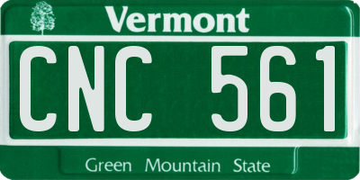 VT license plate CNC561