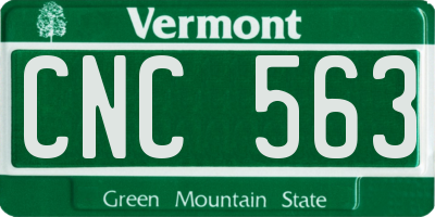 VT license plate CNC563