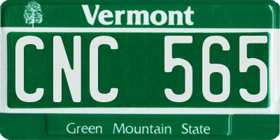 VT license plate CNC565