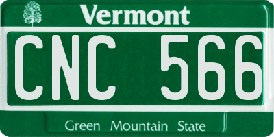 VT license plate CNC566