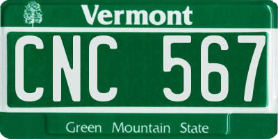 VT license plate CNC567