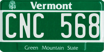 VT license plate CNC568