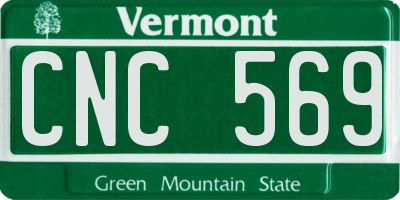VT license plate CNC569