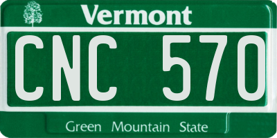 VT license plate CNC570